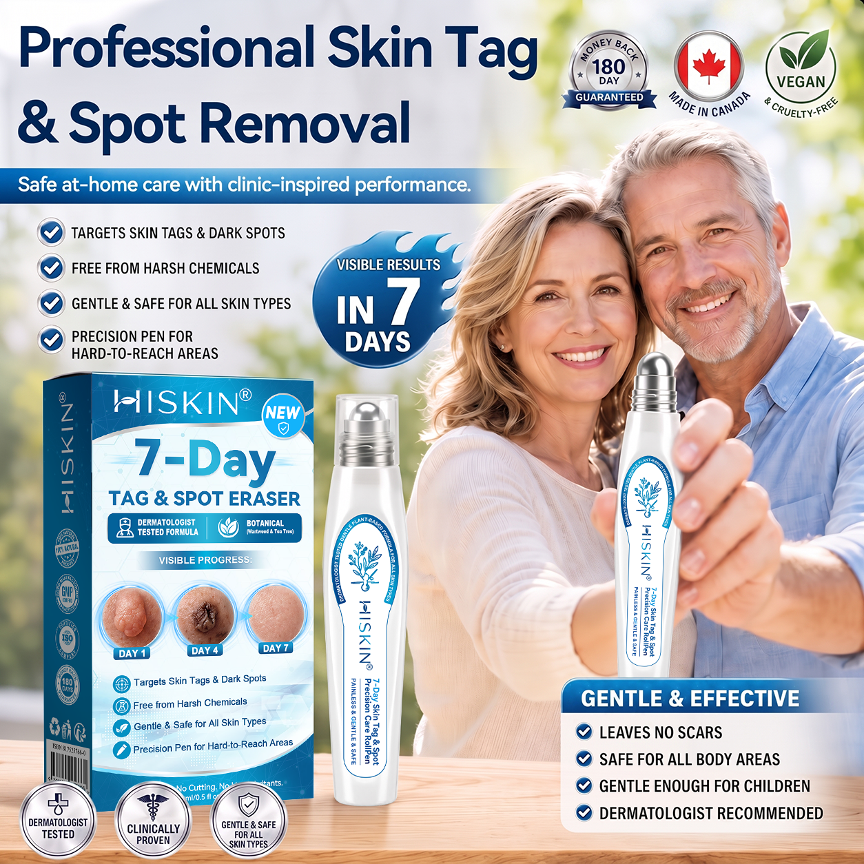 𝐇𝐈𝐒𝐊𝐈𝐍®👩‍⚕️ 𝟕-𝐃𝒂𝘆 𝐒𝗸𝐢𝐧 𝐓𝒂𝗴 & 𝐒𝐩𝙤𝐭 𝐄𝐫𝒂𝐬𝙚𝐫 Painless & Scar-Free Advanced Imperfection Removal Rollerball Pen✨✨